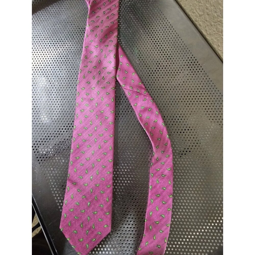 Tattersall London 100% Silk Pink Paisley Neck Tie Adult Men's